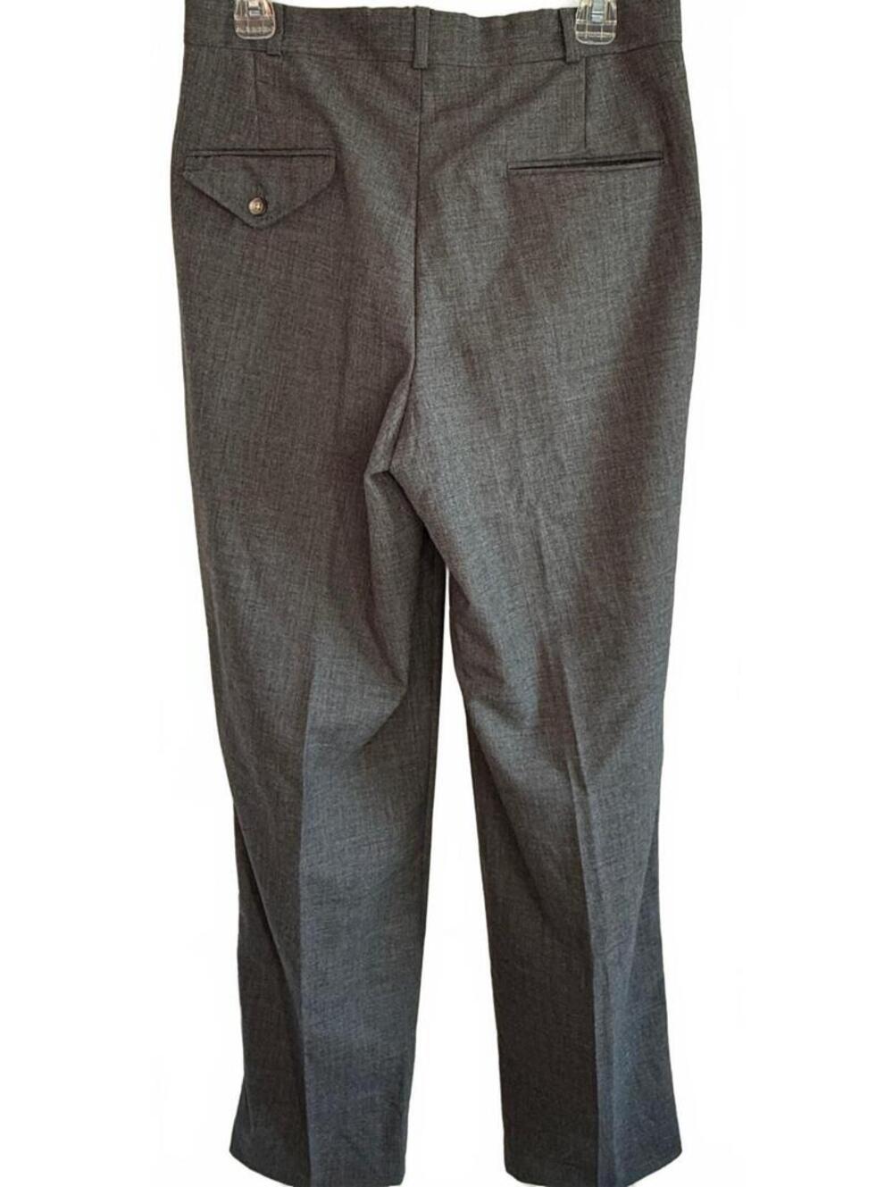Vintage Lands' End Men's 32x34 Gray Wool Pleated Dress Pants Made USA - Picture 3 of 7